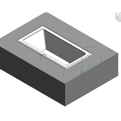 Rectangular Hydromassage Bathtub Built-in