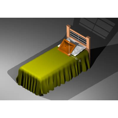 Cama 1 plaza 3d