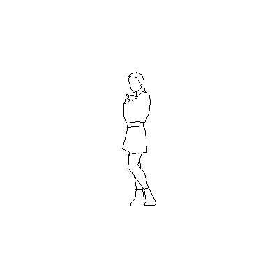 Figura femminile contemplativa in elevazione