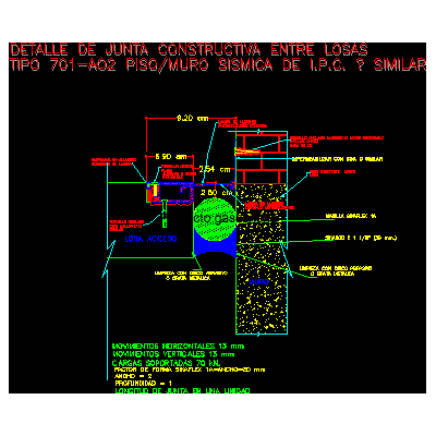 Junta constructiva piso - muro