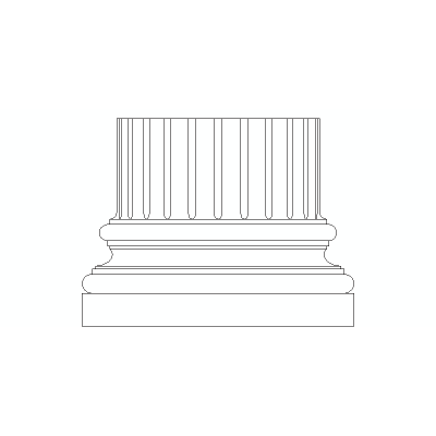 Bloque AutoCAD de Base Columna Clásica Griega, Vista en alzado