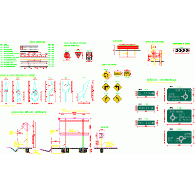Detalles CAD de Senalizacion vial