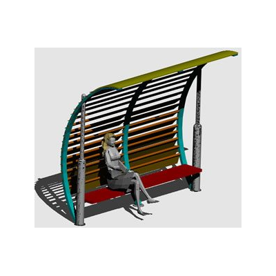 Paradas de autobus 3d