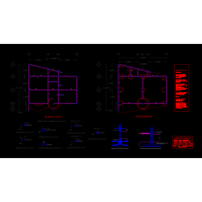 Planta estructural departamentos