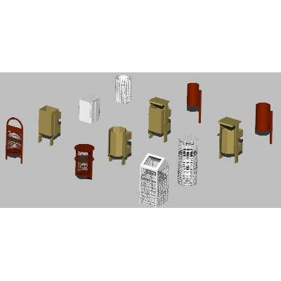 Papeleras calle 3d