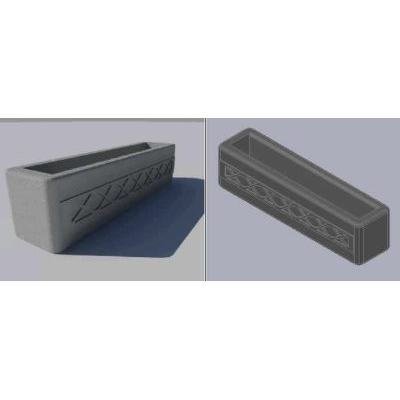 Jardinera de piedra. 3d