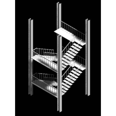 Escaleras de emergencias en 3d