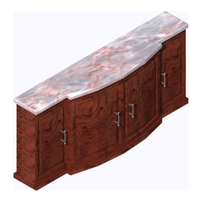 3d wardrobe for dining room with applied materials