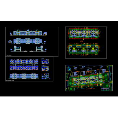 Complejo edificio de departamentos - multifamiliar