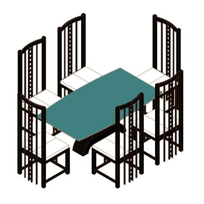 Elegant Table with High-Back Chairs
