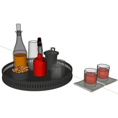 Fuente con licores 3d .