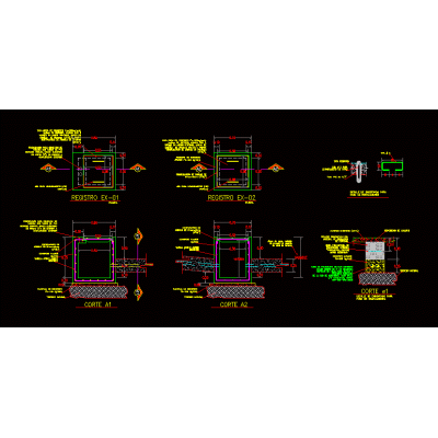 Detail of formwork for the passage of facilities