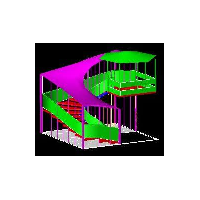 Escalera con mirador 3d