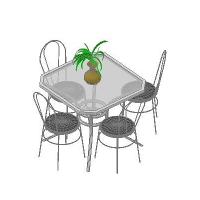 3d table and chairs