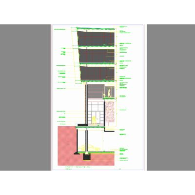 Corte muro curtainwall