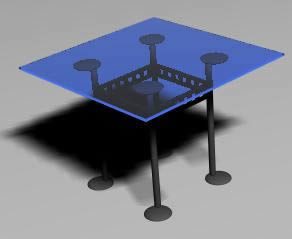 3d glass table