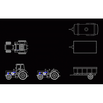 tratto agricolo in 3d