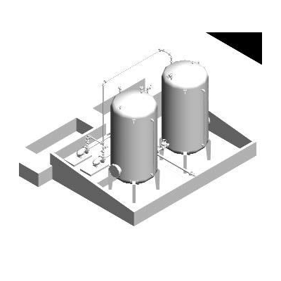 Tanque de acido zulfurico 3d
