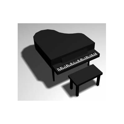 Piano de cola 3d