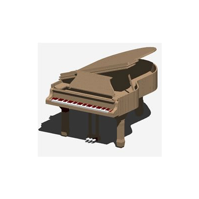 Piano de cola en 3D