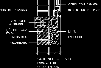 Sardinel parapet with pvc carpentry