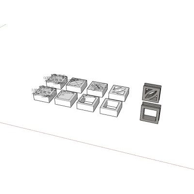 Bloque de concreto en sketchup 30x30