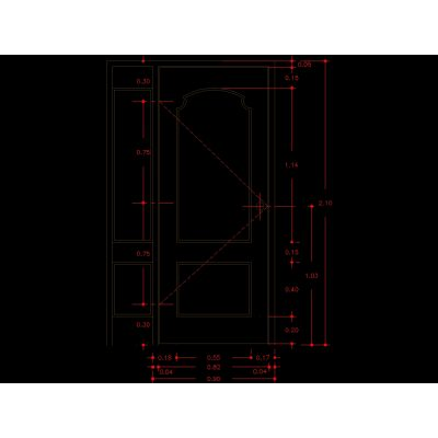 Diseno de Puerta Doble en Alzado