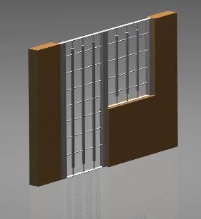 Door and grill in stainless steel 3d
