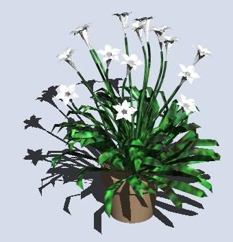 Topf mit 3D-Blumen