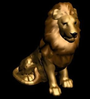 sculpture de lion 3d
