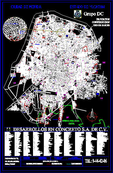 Mappa della città di Merida