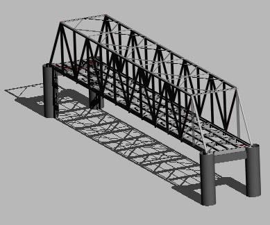 Pont métallique avec contreventement supérieur (amas)