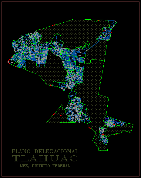 Karte des Bezirks Tlahuac