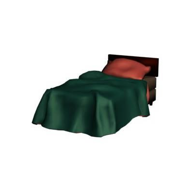 Cama simple con materiales