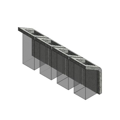 Basurero moderno parametrico modelado en revit.