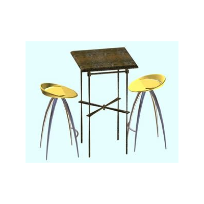 3d confectionery high table with applied materials