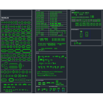 Conjunto de Muebles en AutoCAD