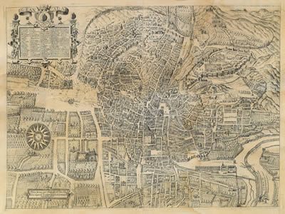 Plan von Granada aus dem XNUMX.-XNUMX. Jahrhundert