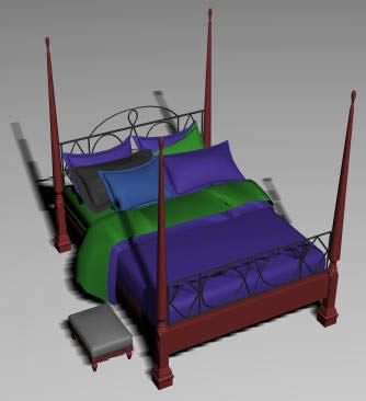 cama de casal 3D