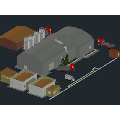3d model industrial plant administration