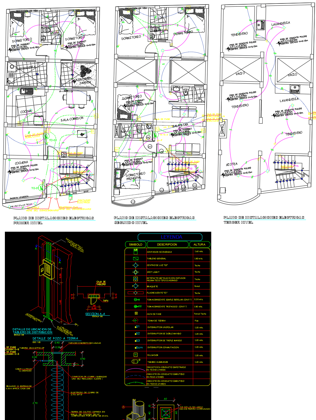 Planos Y Detalles De Instalaciones Electricas En Dwg Librería Cad 5540