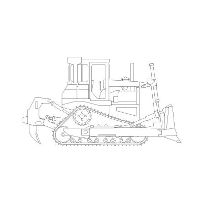 Alzado Lateral De Bulldozer Con Ripper