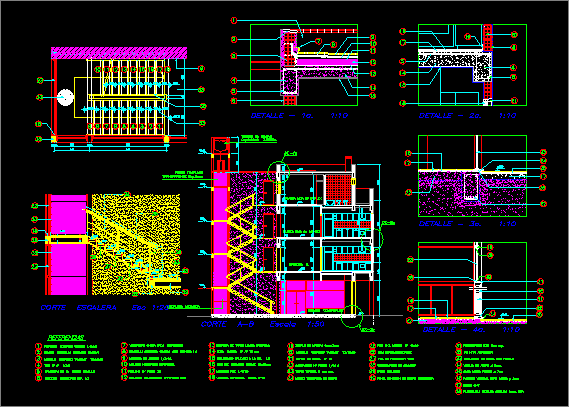 Treppendetail; Platte; Zwischengeschoss und Fundament