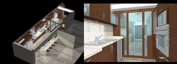 3D voll ausgestattete Küche