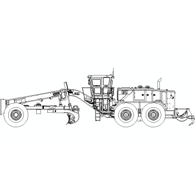 Motoniveladora Cat De 24 M En Alzado Lateral