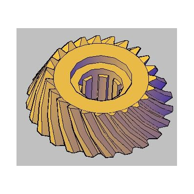 Engranaje Conico Helicoidal 3D