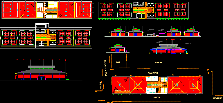 Architekturplan eines Marktes in Guayaquil