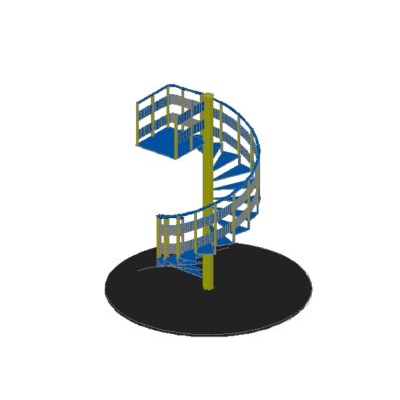 Escalera  giratoria 3d en autocad 2015