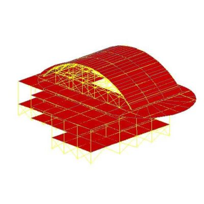 Levantamiento en 3d complejo deportivo de 4 pisos en 3d