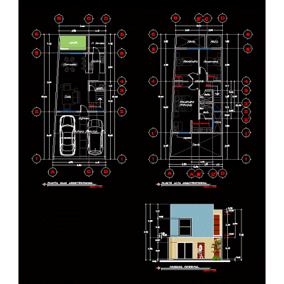 Casa habitacion 6.80x16.00 mts.
